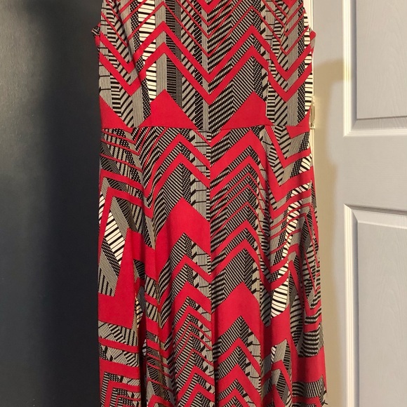 Perceptions Chevron Pattern Dress with Red Jacket size L - Picture 5 of 8